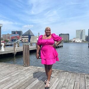 Eloquii Pink Midi Dress